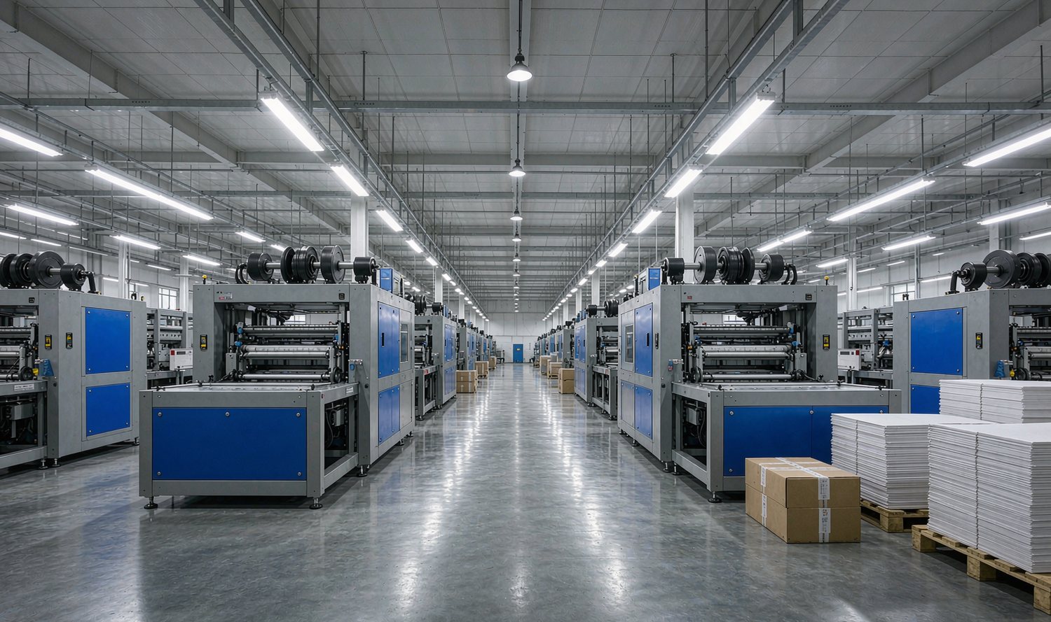 Packaging factory production floor