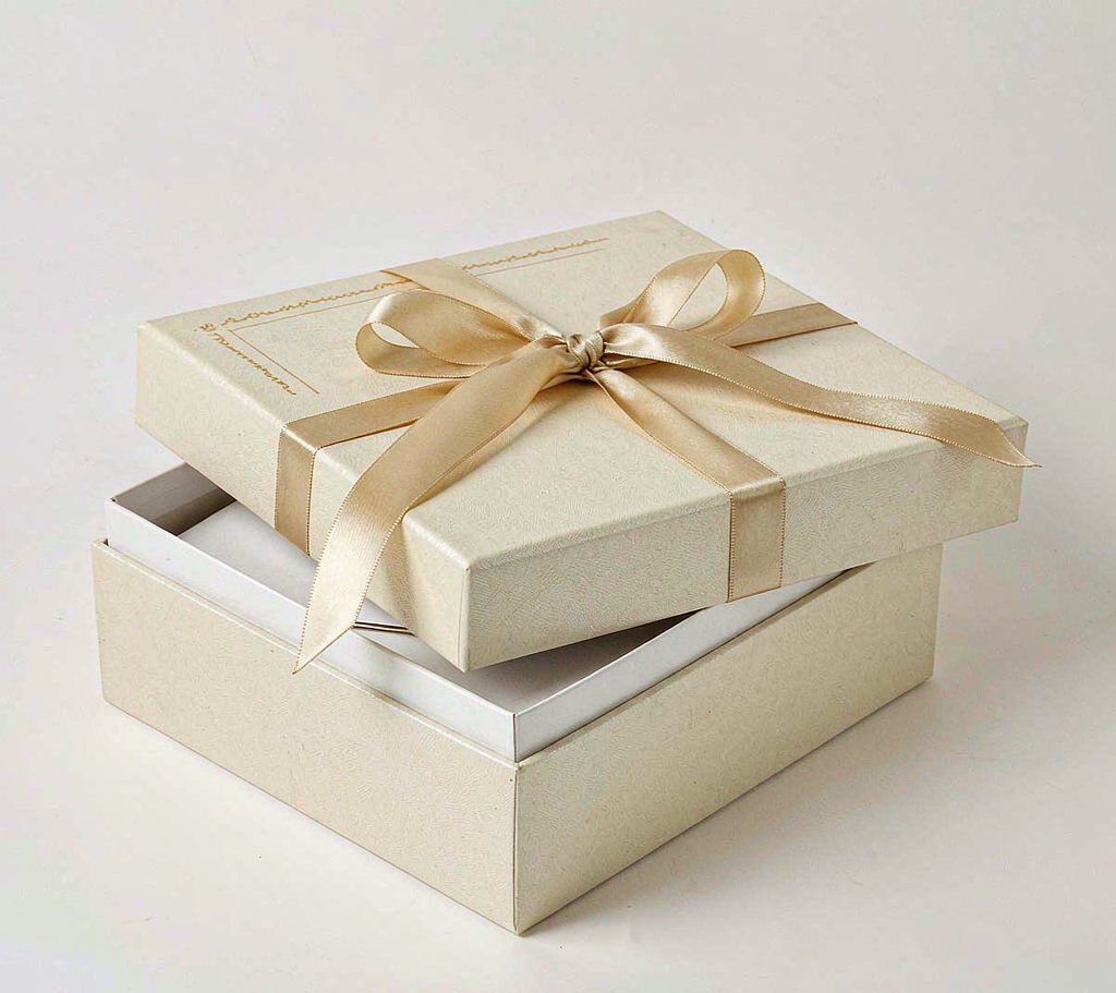 Premium gift box with satin ribbon bow